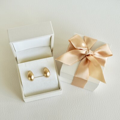 【ジュエリー】K18 イエローゴールド 艶消しマット地金 ピアス 保証書付 SPB-1869