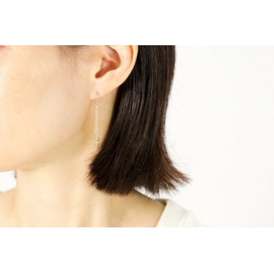 「みんなで宝石のまち甲府をPR!」(社)宝石のまち甲府会議出品　K18ミラーボールピアス　0004