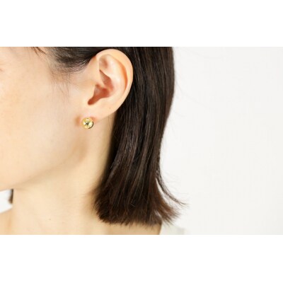 「みんなで宝石のまち甲府をPR!」(社)宝石のまち甲府会議出品　K18ミラーボールピアス　0005