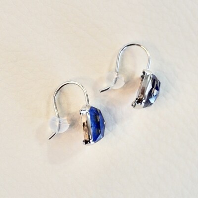 【ジュエリー】K18WG ホワイトゴールド ラピスクォーツ ピアス 保証書付 IA-2652