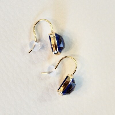 【ジュエリー】K18 イエローゴールド ラピスクォーツ ピアス 保証書付 IA-2652