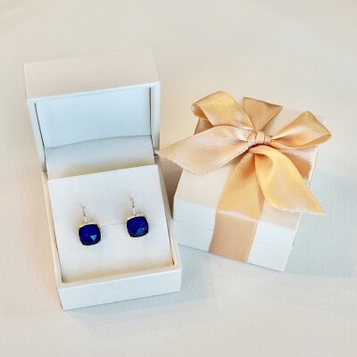 【ジュエリー】K18 イエローゴールド ラピスクォーツ ピアス 保証書付 IA-2652