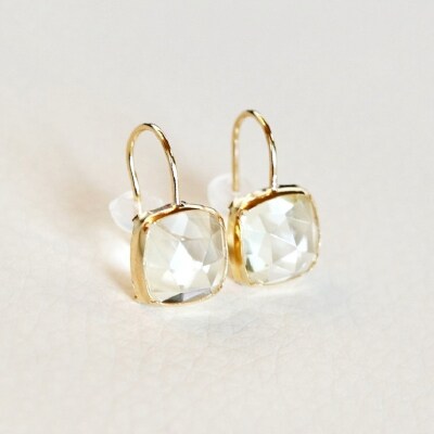 【ジュエリー】K18 イエローゴールド ハニークォーツ ピアス 保証書付 SIA-2653