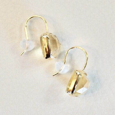 【ジュエリー】K18 イエローゴールド ハニークォーツ ピアス 保証書付 SIA-2653