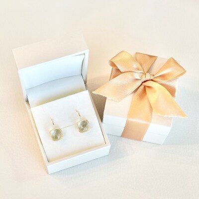 【ジュエリー】K18 イエローゴールド ハニークォーツ ピアス 保証書付 SIA-2653