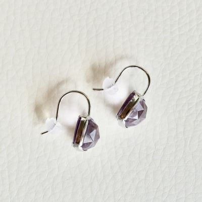 【ジュエリー】K18WG ホワイトゴールド ピンクアメシスト ピアス 保証書付 SIA-2655