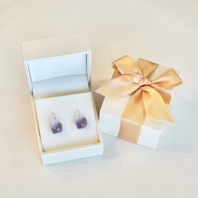 【ジュエリー】K18WG ホワイトゴールド ピンクアメシスト ピアス 保証書付 SIA-2655