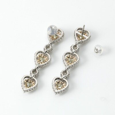 PT900/K18PG　ハートピアス　ダイヤモンド【2.74ct】鑑別書付　K05152-H
