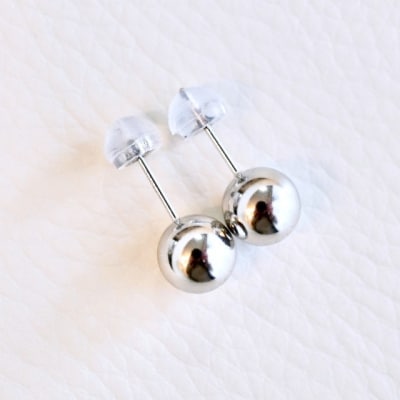 【ジュエリー】 Pt900 プラチナ 地金 ボールシンプルピアス(7mm) 保証書付 KO-0033