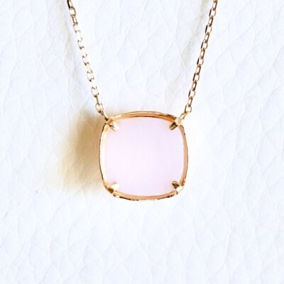 【ジュエリー】K18 イエローゴールド ピンクオパールクォーツネックレス PNA-0361