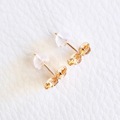 【ジュエリー】K10 イエローゴールド シトリン バタフライ 蝶 ピアス 保証書付 SE-2953