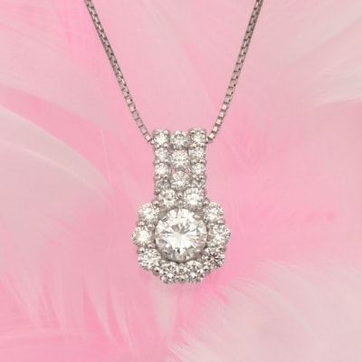 プラチナ 1.3ctUP ダイヤモンド ペンダントネックレス　HH-019362