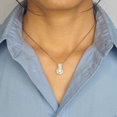 プラチナ 1.3ctUP ダイヤモンド ペンダントネックレス　HH-019362