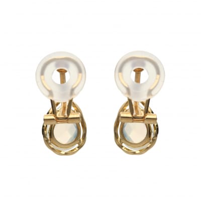 18金イエローゴールド　スィングオパールイヤリング(管理番号685203)