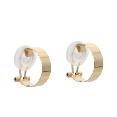 18金イエローゴールド　ボリュームフープイヤリング(管理番号684909)