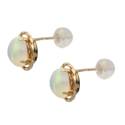 ラウンドオパールピアス　685410