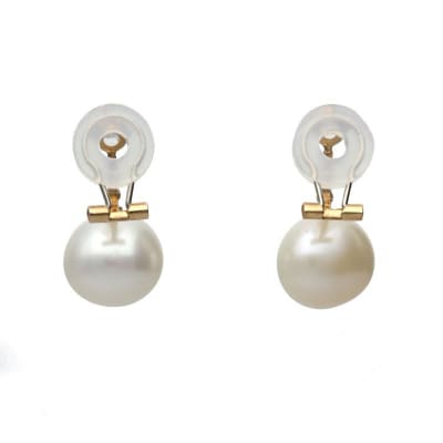18金イエローゴールド　淡水バロックパールイヤリング(管理番号685654)