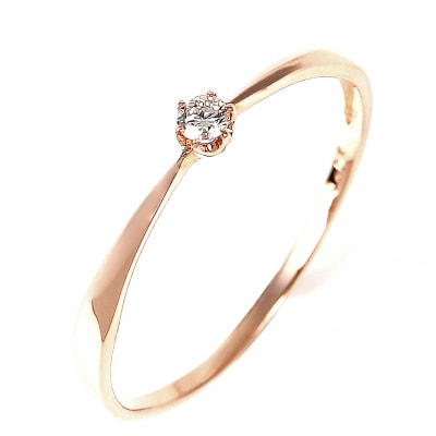 シンプル　6本爪K10PGダイヤモンドリング　R894DI-R2