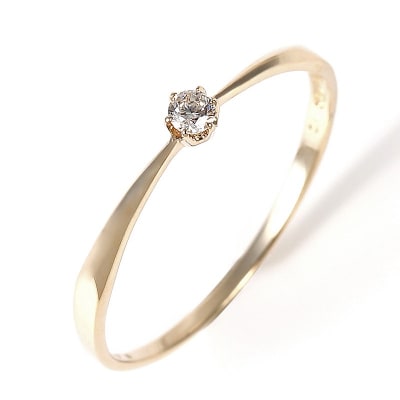 シンプル　6本爪K10YGダイヤモンドリング　R894DI-Y2