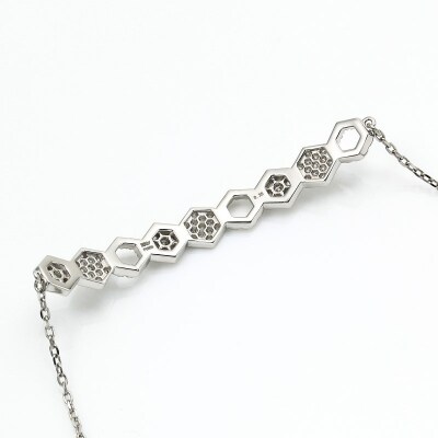 ハニカムブレスレットPt950kf天然ダイヤモンド【トータル0.35ct】　KFBR24