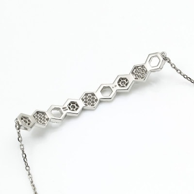 ハニカムブレスレットPt950kf天然ダイヤモンド【トータル0.35ct】　KFBR24
