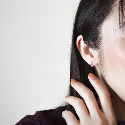 K10YG ロードライトガーネット アンティーク ピアス 保証書付 SE-1737