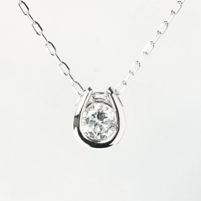 Lapin 馬蹄モチーフ 一粒ダイヤモンドペンダント 0.2ct diap_fs_0077
