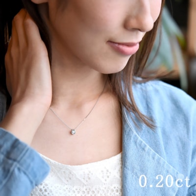 Lapin 馬蹄モチーフ 一粒ダイヤモンドペンダント 0.2ct diap_fs_0077