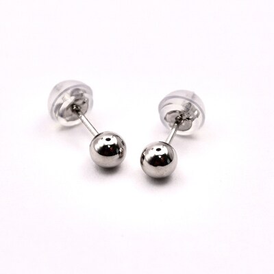 【ジュエリー】Pt900 地金 シンプル ボール ピアス (3mm) 保証書付 KO-0001