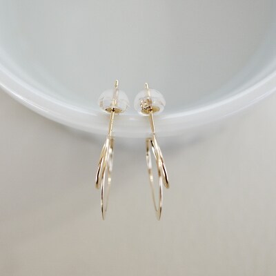 【ジュエリー】K10 イエローゴールド フープ サークル 輪っか ピアス 保証書付 SE-1342