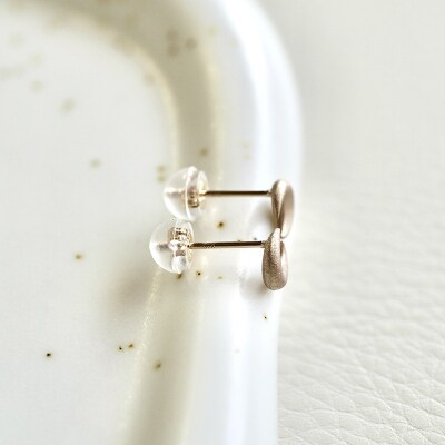 【ジュエリー】K10YG ムーン 月 ピアス 艶消し マット仕上げ 保証書付 PB-1880