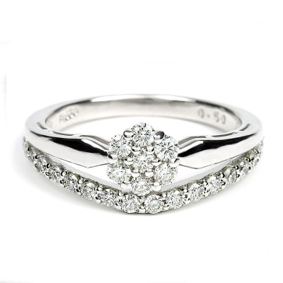 0.5CT プラチナ ダイヤモンド リング R3778DI-P2