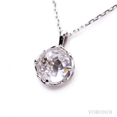 K10WG クリアクォーツ フラワーカット ネックレス　MINAMOセッティング VO0071PCQ