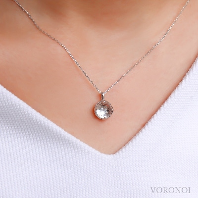 K10WG クリアクォーツ フラワーカット ネックレス MINAMO