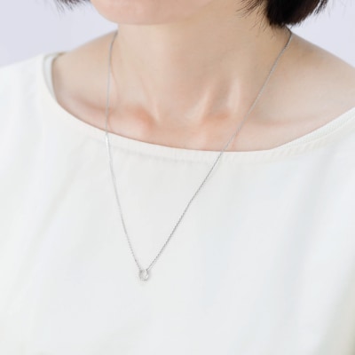 馬蹄ダイヤモンドネックレス0.08ct【便利機能付き】/FR0140RM