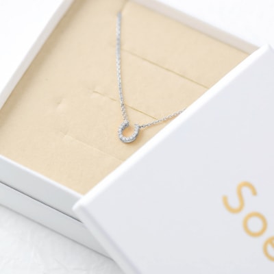 馬蹄ダイヤモンドネックレス0.08ct【便利機能付き】/FR0140RM