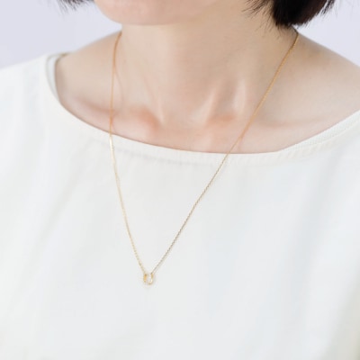 馬蹄ダイヤモンドネックレス0.08ct【便利機能付き】/FR0140GM