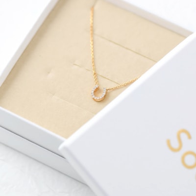 馬蹄ダイヤモンドネックレス0.08ct【便利機能付き】/FR0140GM