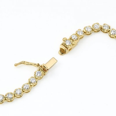 K18YGテニスネックレス　ストレート　ワイドシャトン　ダイヤモンド【5.00ct】K06014-H