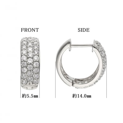 K18ホワイトゴールド ダイヤモンド1.0ctピアス 43-6250