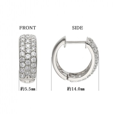 K18ホワイトゴールド ダイヤモンド1.0ctピアス 43-6250