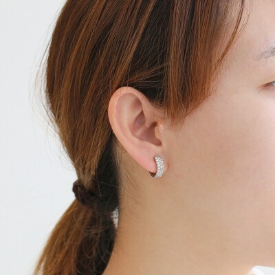 K18ホワイトゴールド ダイヤモンド1.0ctピアス 43-6250