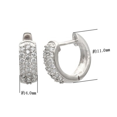 K18ホワイトゴールド ダイヤモンド0.3ctピアス 43-6268