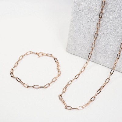 K18/PGコーティング　チェーンネックレス&ブレスレット P3150/P3041