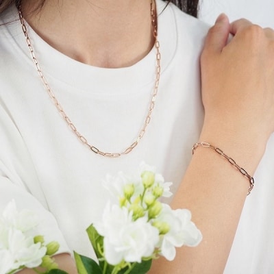 K18/PGコーティング　チェーンネックレス&ブレスレット P3150/P3041