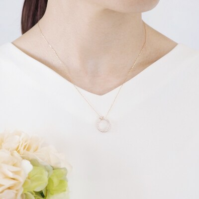 K18PG 0.30ct リングモチーフダイヤモンドペンダント P3157 | 山梨県  