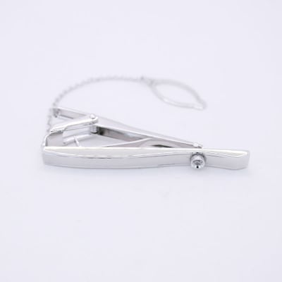 シルバー925　ネクタイピン　ダイヤ付き　No25(OH-010)