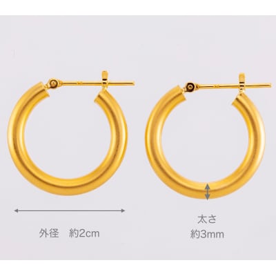 K18 Moon/ムーン マット3×20 ピアス 013820