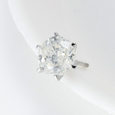 大粒1カラット2粒スタッドピアス6本爪天然ダイヤモンド【2ct】PT900 DPEPT2001-1
