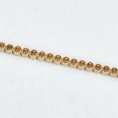K18YG テニスブレスレット【14cm】ダイヤモンド【ライトBR】【1.5ct】